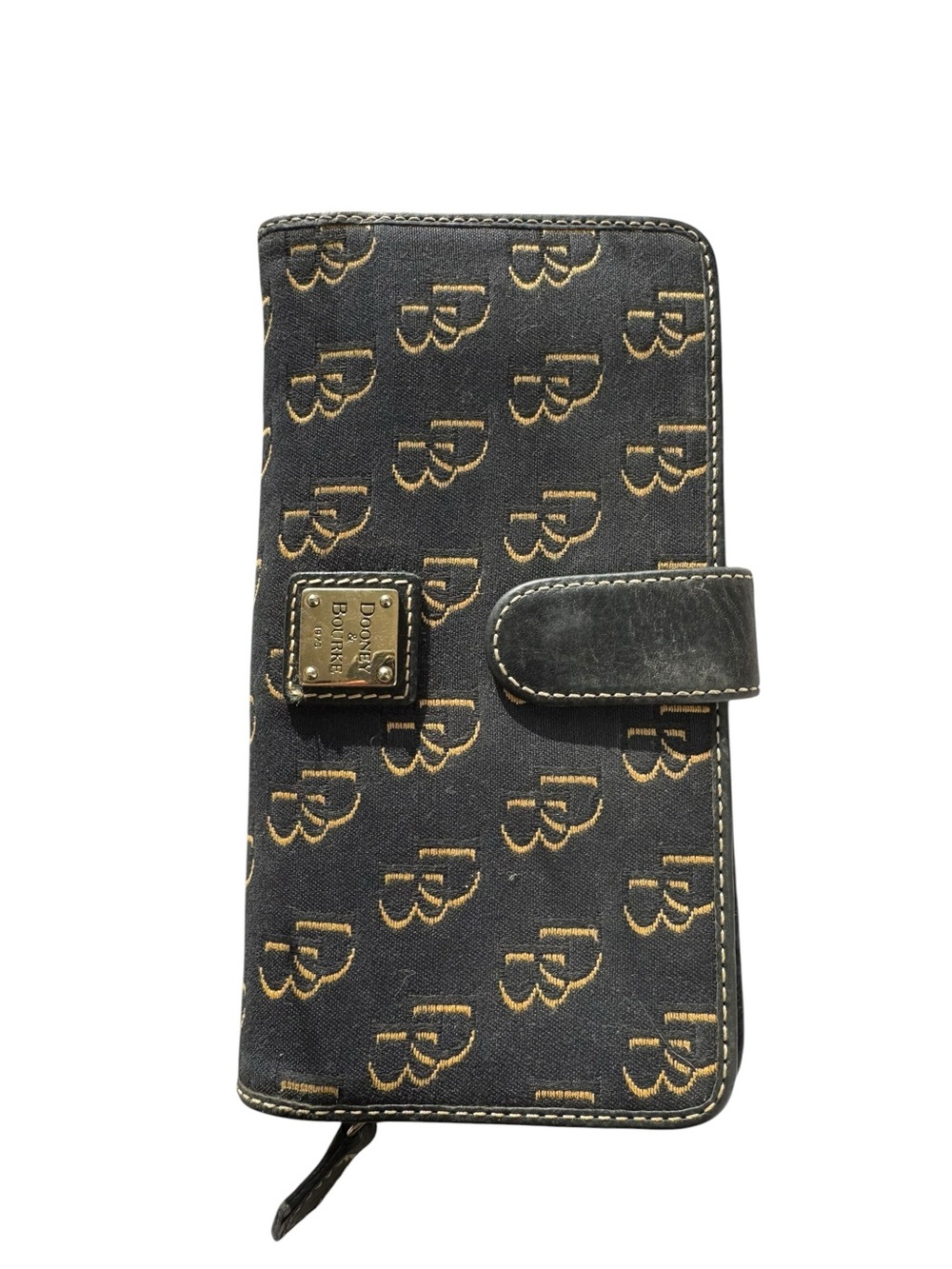 Vintage Dooney & Bourke Black Wallet with Gold Monogram - Picture 3 of 12